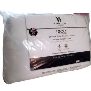 Brand New Wamsutta 1200 Thread Count Down Alternative 2 Pack Pillows. St…